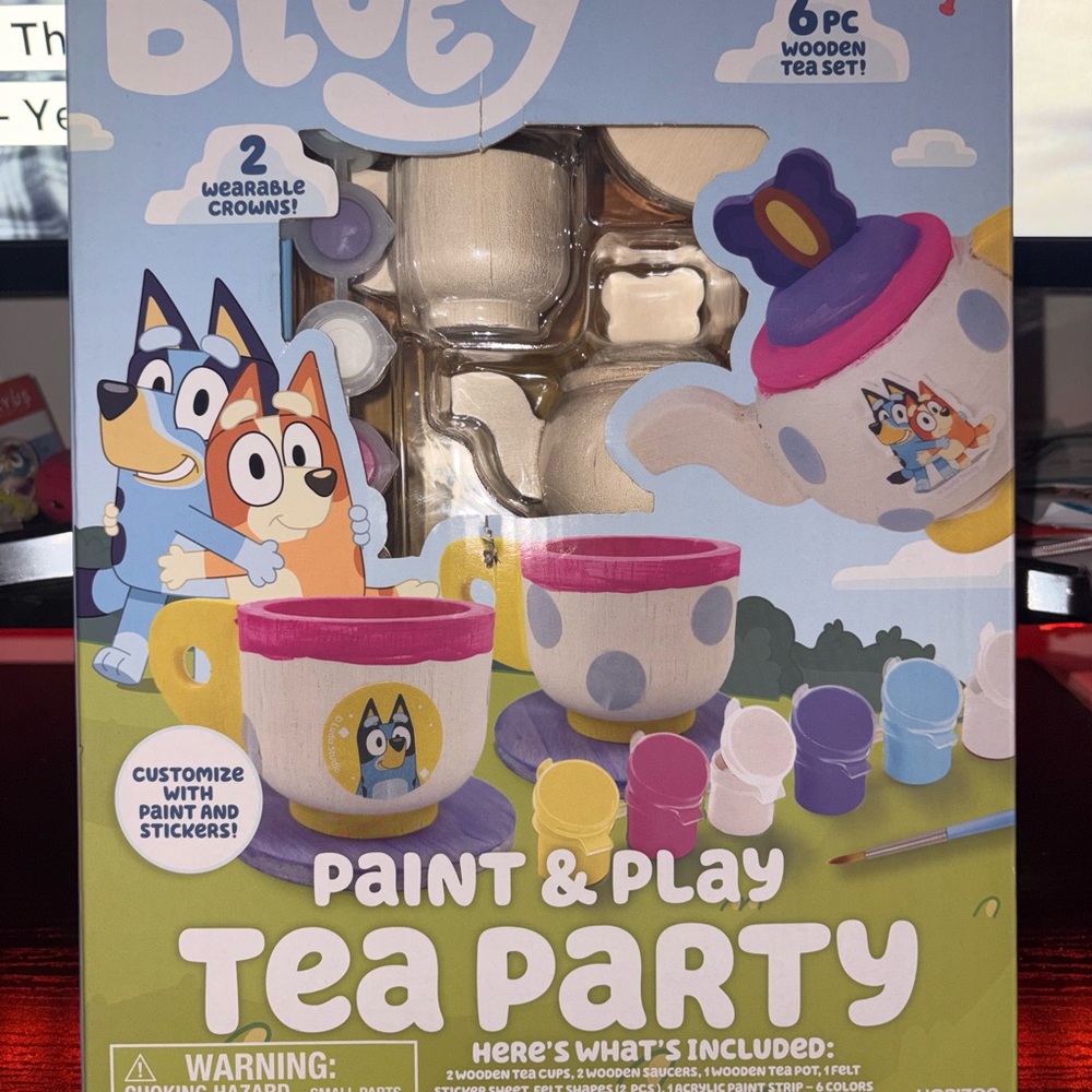 Bluey Paint & Play Tea Party Set with Pink and Purple Accents